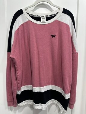 PINK Victoria’s Secret Colorblock Pullover Lightweight Sweatshirt - Size Large